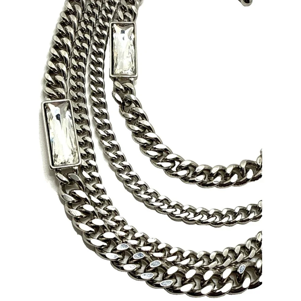 NWOT Lee Angel Neiman Marcus Crystal Multi Strand Station Necklace Statement 20
